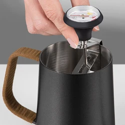 Milk Frothing Thermometer Stainless Steel Temperature Monitor 0℃~100℃/32℉~212℉ for Coffee Milk Froth Chocolate Cappuccino Food