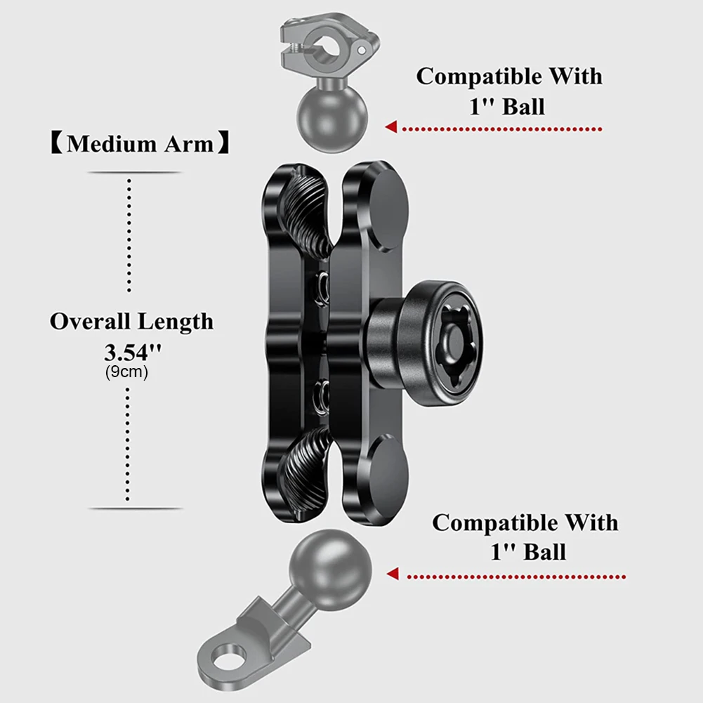 6CM 9CM zabezpieczenie przed kradzieżą podwójne gniazdo ze stopu aluminium kompatybilne z mocowaniami 25mm kulka pręt zwiększający rower uchwyt na telefon motocyklowy