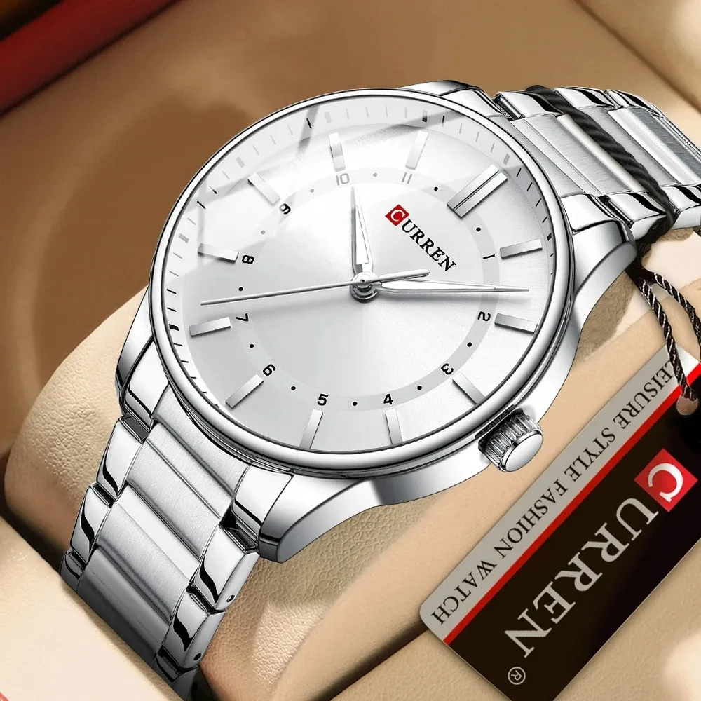 Curren 8430 Man 2025 Watch Waterproof Luminous Men's Quartz Wristwatch Stainless Steel Fashion Sports Men Watches часы му