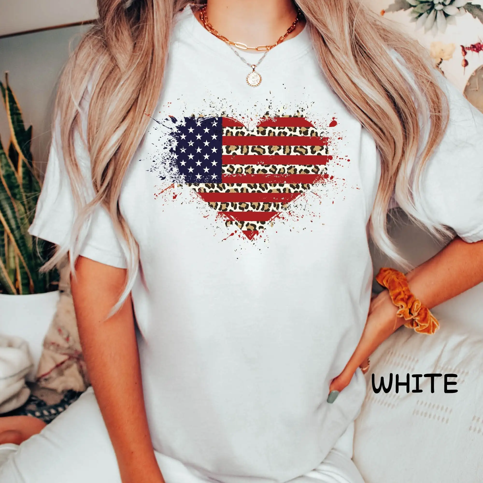 Comfort Colors American Flag T Shirt America Usa Memorial Day Heart Patriotic 4Th Of July