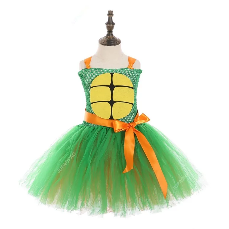 Red Green Turtle Fancy Tutu Dress for Girls Carnival Halloween Costumes Kids School Party Cosplay Outfit Child Birthday Clothes