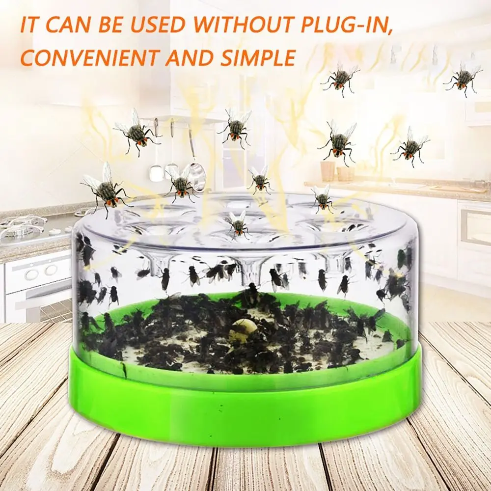 Practical 7 Holes Automatic Fly Trap Safe Non-Toxic Plastic Fly Trap Box Multifunctional Durable Indoor Fly Repellent Farm