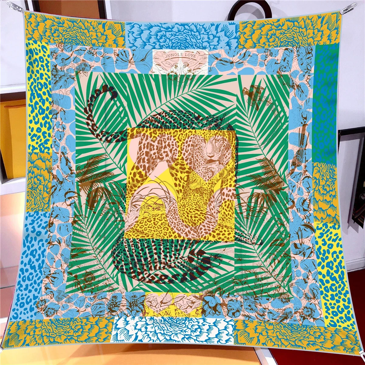 High Quality Desktop Double-sided Printing 90CM Tube Top Scarf Large Square Women's Thin Shawl Fashion Trend image 4