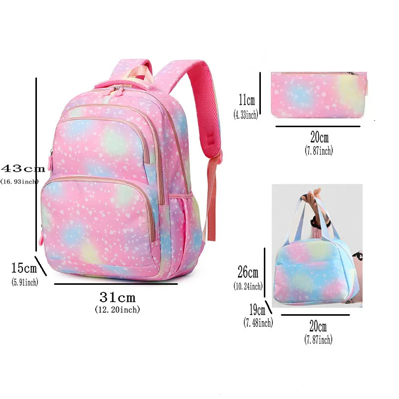 3Pcs/Sets Mochila KPop Demon Hunters Backpack Colorful Schoolbag Pencil Case Lunch Bag for Students School Bags Pen Bags