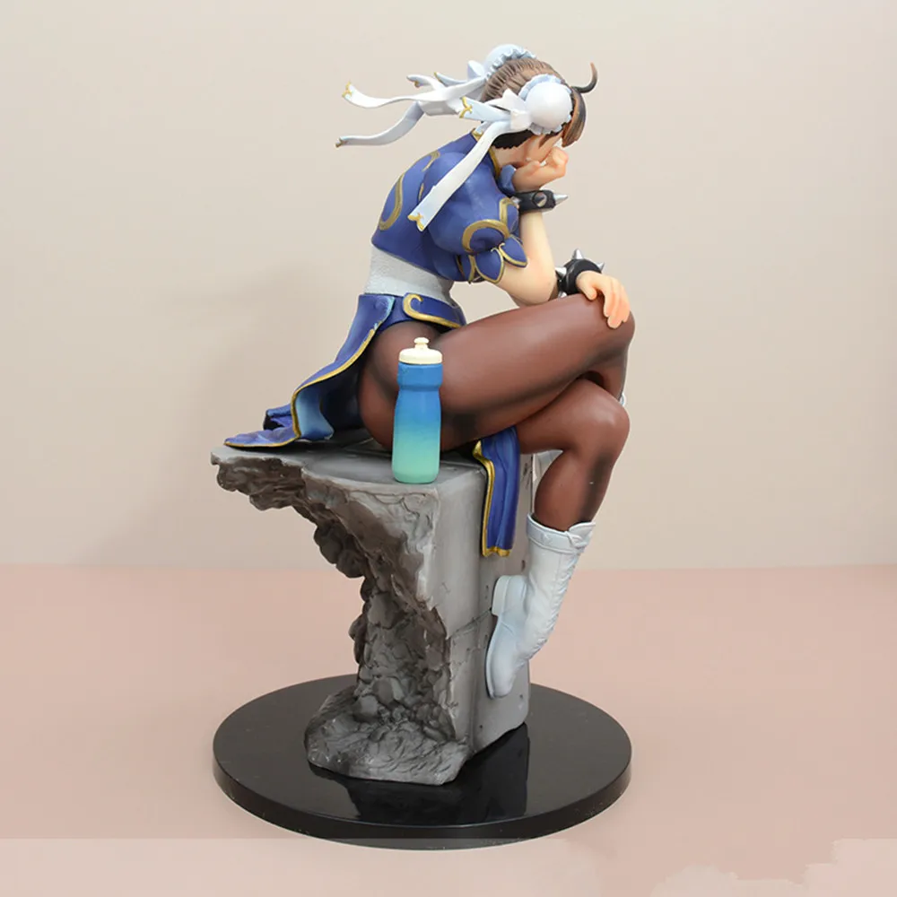 شارع مقاتلة تشون لي أنيمي الشكل الجلوس الموقف 25 سنتيمتر تشون لي الشكل جمع نماذج بولي كلوريد الفينيل تمثال اللعب الهدايا ﻿