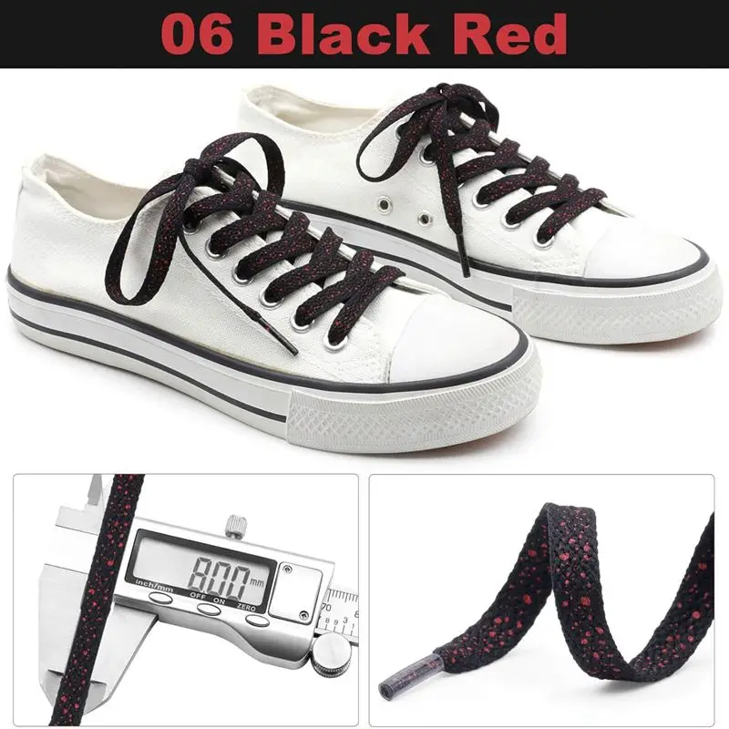 1 Paar bedruckte, flache Schnürsenkel für Sneaker, farbige Sport-Schnürsenkel, Schnürsenkel mit Tintenfleck-Motiv, 0,8 cm breit, für Freizeitschuhe und Sneaker. – Detail 13