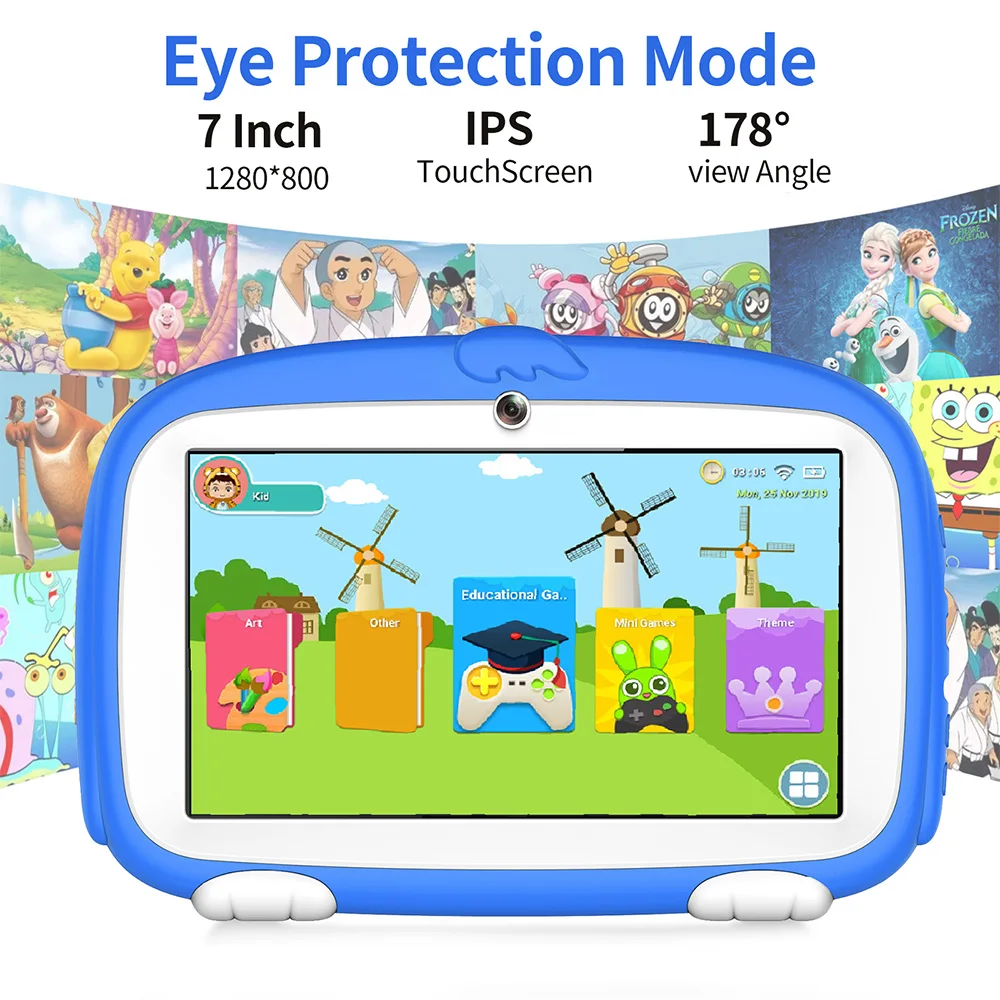 New 7 Inch 5G WiFi Kids Tablets Android 13 Learning Education Quad Core 4GB RAM 64GB ROM Children\'s favorite Gifts Tablet PC