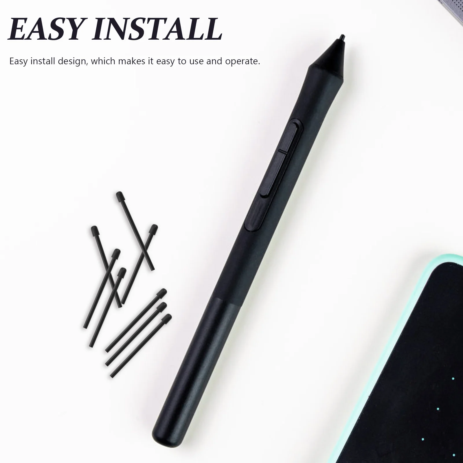 30 قطعة من أطراف القلم البديلة لأجهزة الرسومات اللوحية القياسية المتوافقة مع قلم Wacom الذي يعمل باللمس الحساسة بدون خدش
