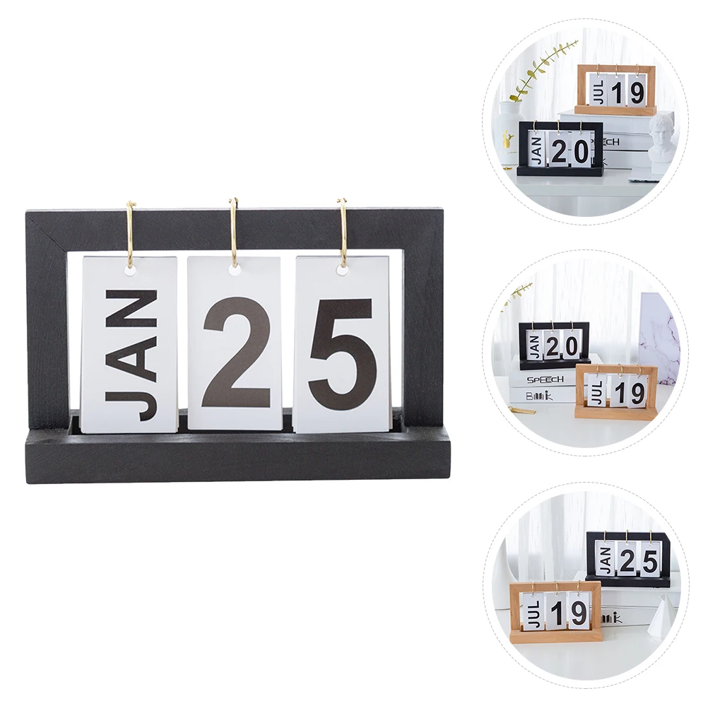 1pc Holz Ewiger Schreibtisch Kalender Aluminium Home Office Dekorative Täglichen Datum Monat Diagramm Für Kaffee Shop Restaurant Bar