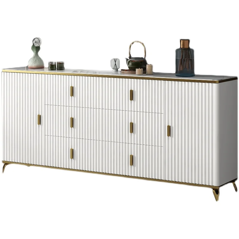 

Light luxury rock slab bedroom, chest of drawers, storage cabinet, locker, large-capacity drawer cabinet, white against the wall