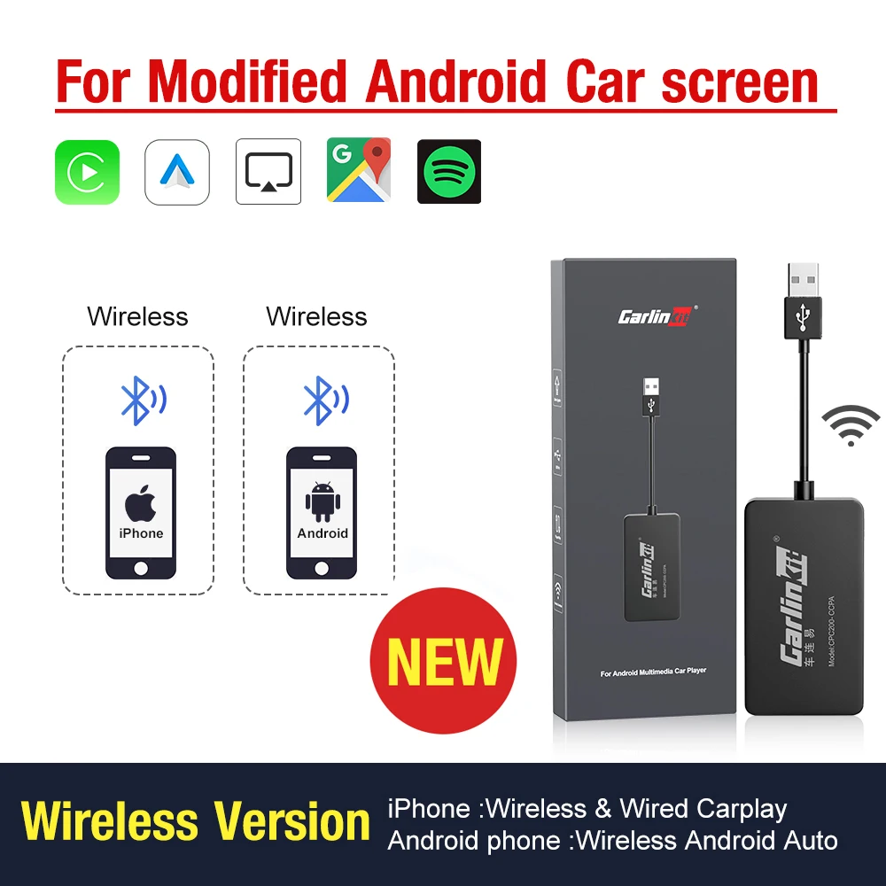 Carlinkit Apple Draadloze Carplay Activator & Android Auto Bedrade Usb Dongle Voor Android Radio Unit Bluetooth Lader Spiegel-Link - afbeelding 1