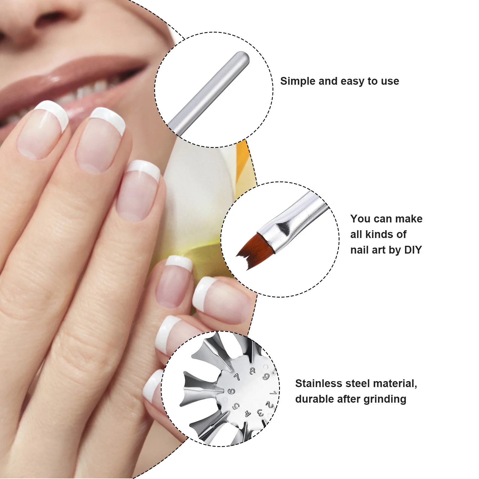 8 stuks nagelknipper sjabloon voor doe-het-zelf acrylnagels Franse manicure stencil gel removal tool manicure trimmer benodigdheden