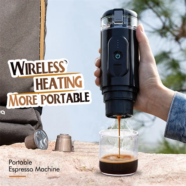 Oem Portable Charging Mini Coffee Machine Car Mini  Coffee Machine Wireless Heating Electric Espresso Coffee Maker