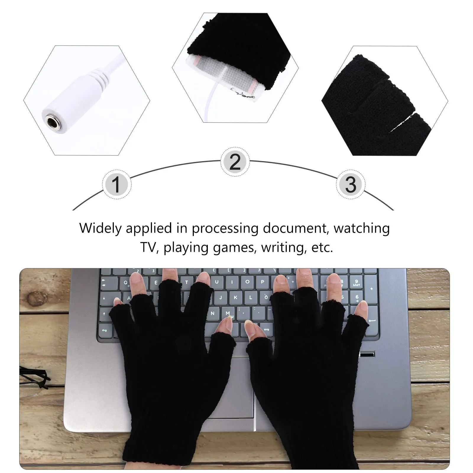 

1 Pair Usb Heated Gloves Electric Woolen Mittens Winter Hand Warmer For Typing Skiing Cycling Outdoor Indoor Use Fingerless