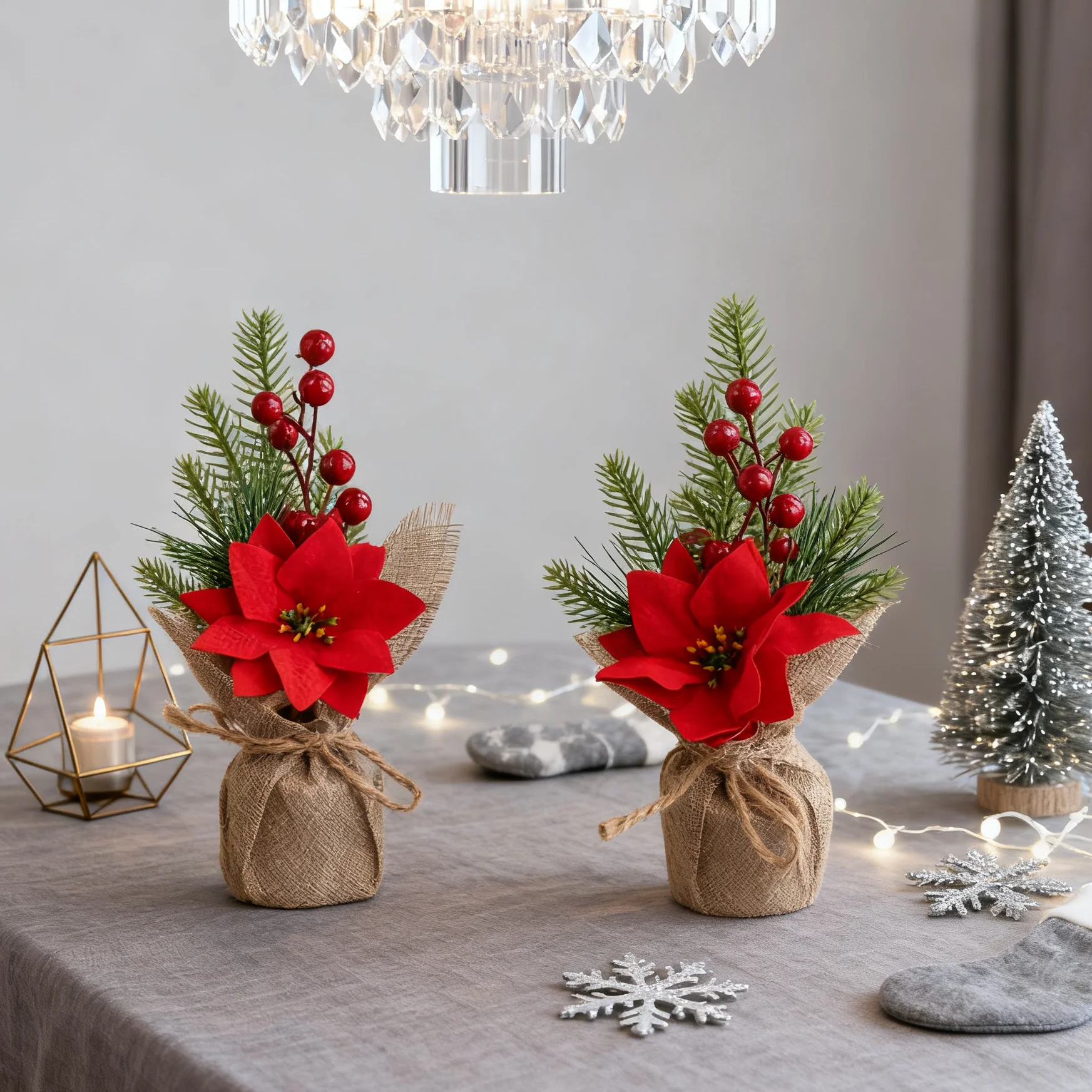 4 Stück Künstliche Pflanzen Blumen Bestseller Heimdekoration Festival Outdoor Garten Hochzeitsdekoration Halloween Weihnachtsbaum Kranz DIY Geschenke – Detail 2