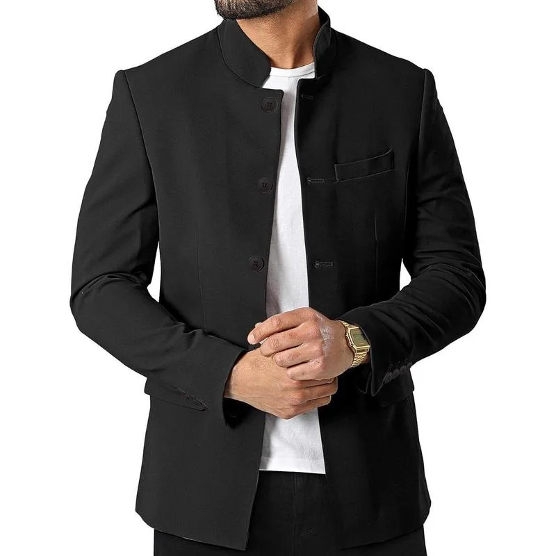 

Men's Slim Fit Casual Jacket Cross-Border Ethnic Style Single-Breasted Coat Spring Fashion Menswear No Brand Registered