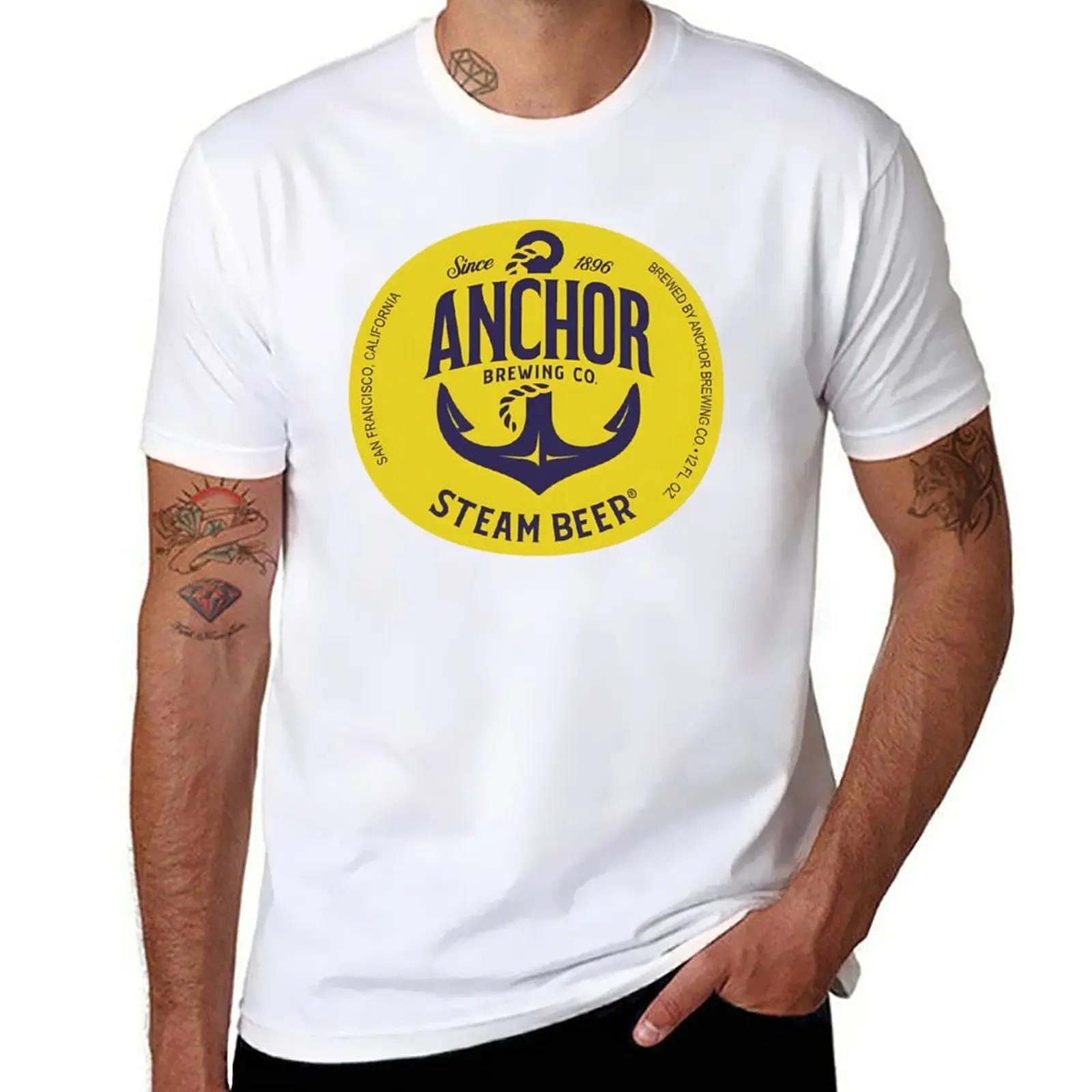 

New Anchor brewing steam beer T-Shirt Short sleeve tee vintage clothes custom t shirts design your own tees mens t shirts