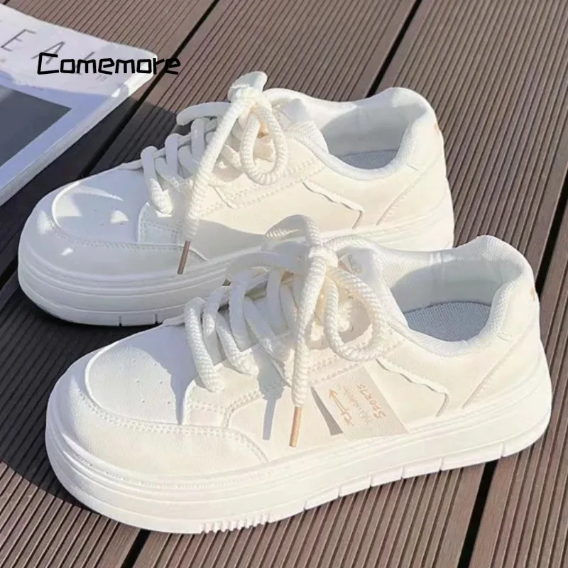 Comemore 2024 Woman Sports Platform Shoe Mesh Lace Up Ladies Casual Fashion Female Vulcanize Shoes Footwear Sneakers for Women