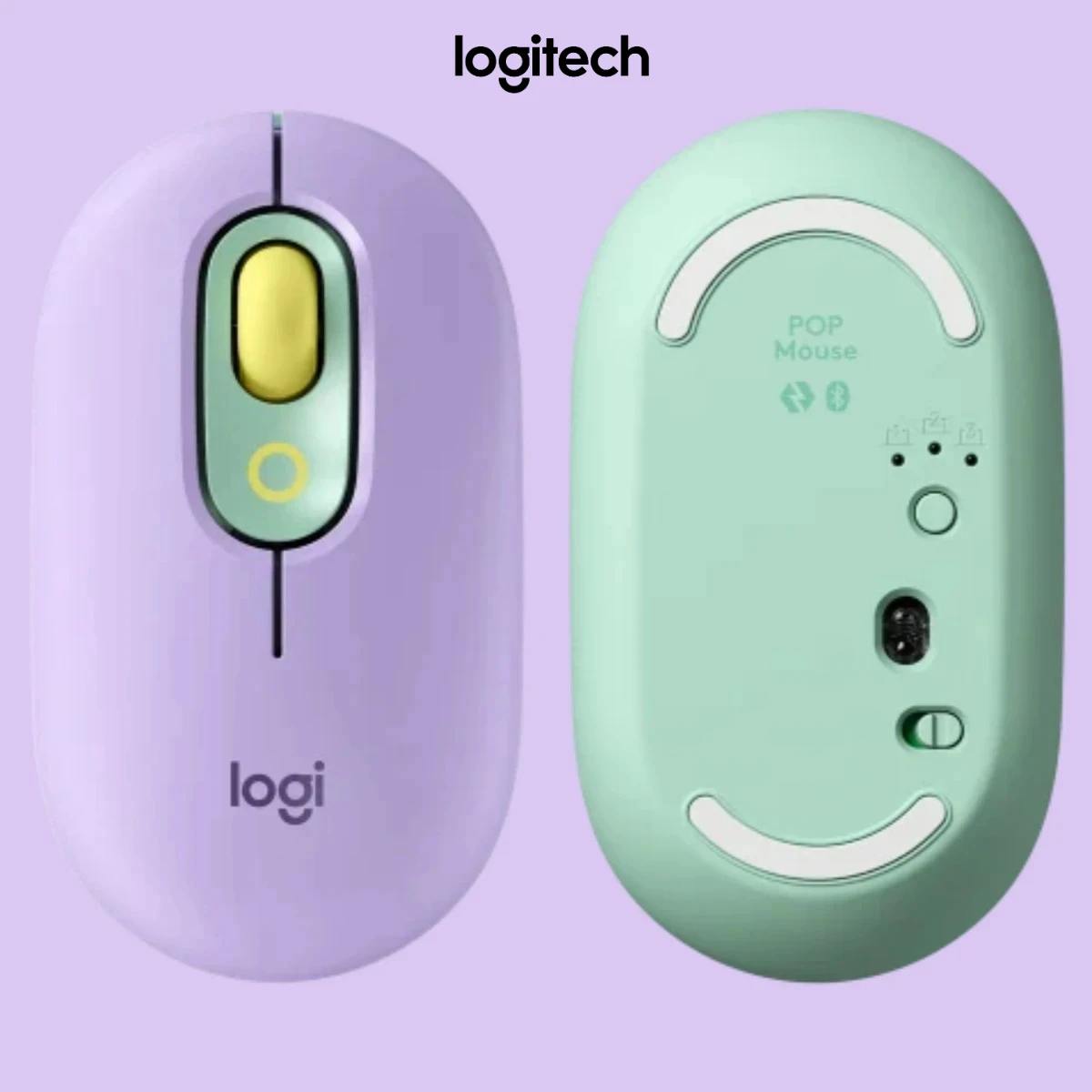 Keyboard Nirkabel Logitech POP - Sumbu TTC Mekanis, Desain Macaron Warna-warni, Kompatibel dengan Multi perangkat