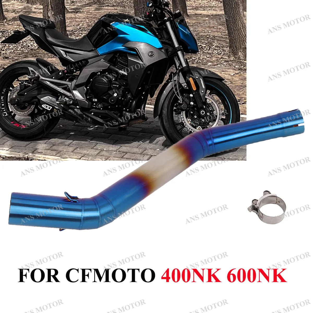 

Slip On Escape For CFMOTO 400NK 650NK Exhaust Middle Link Pipe Motorcycle Modify 400NK Exhaust 51MM Connect