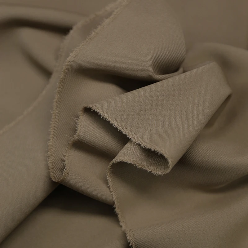 British Style Twill Solid Color Matte Trench Elastic Stretch Fabric for Commuter Suit Jacket Straight Trousers Fashion Fabric