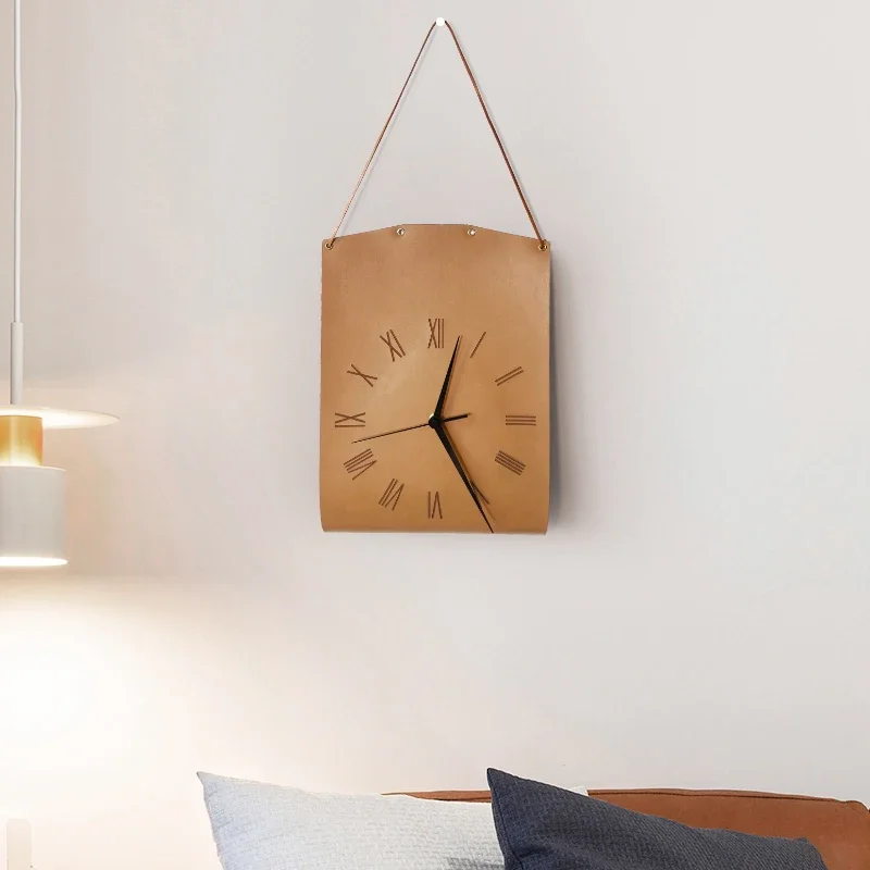 Nordic Handbag Style Wall Clock Modern Art Living Room Bedroom Wall Clock Creative High-end Home Decor Orologio Da Parete FYWC