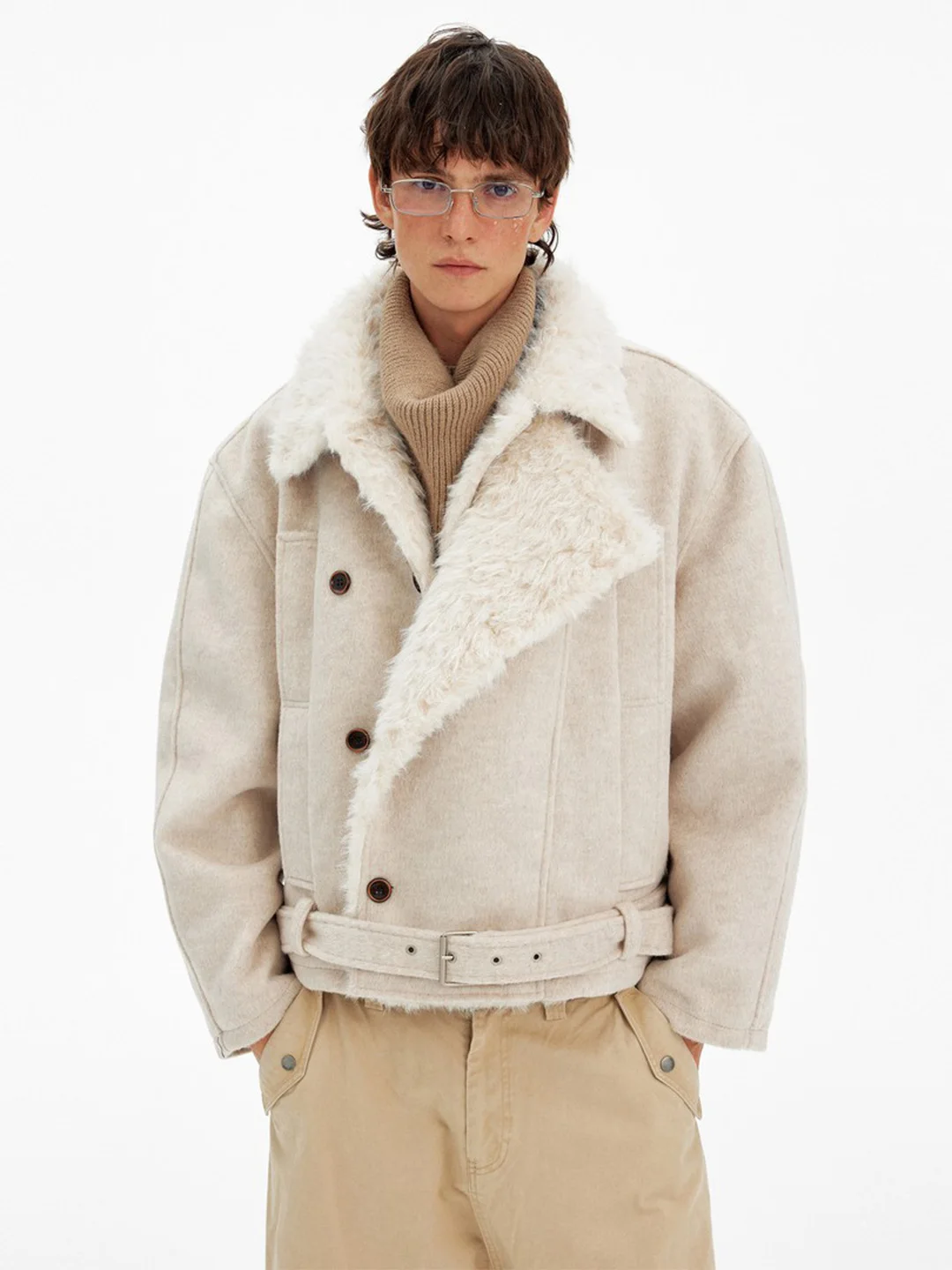 

Мужская теплая куртка в американском ретро-стиле из утолщенного хлопка с меховым воротником, модная зимняя повседневная верхняя одежда Cleanfit