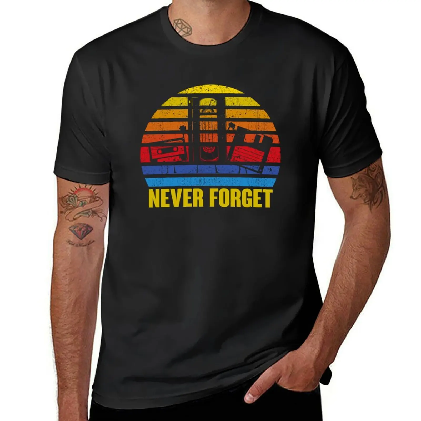 Cassette Tape Floppy Disk Never Forget Old Retro Vintage T-Shirt blacks summer clothes customs Men's t shirts