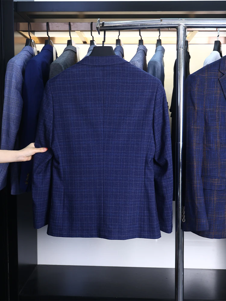 Homesi ربيع الخريف الرجال عادية Faion الأزهار منقوشة طوق مسطح دعوى Jaet الشباب ular فضفاضة تناسب طويلة Sve Thi