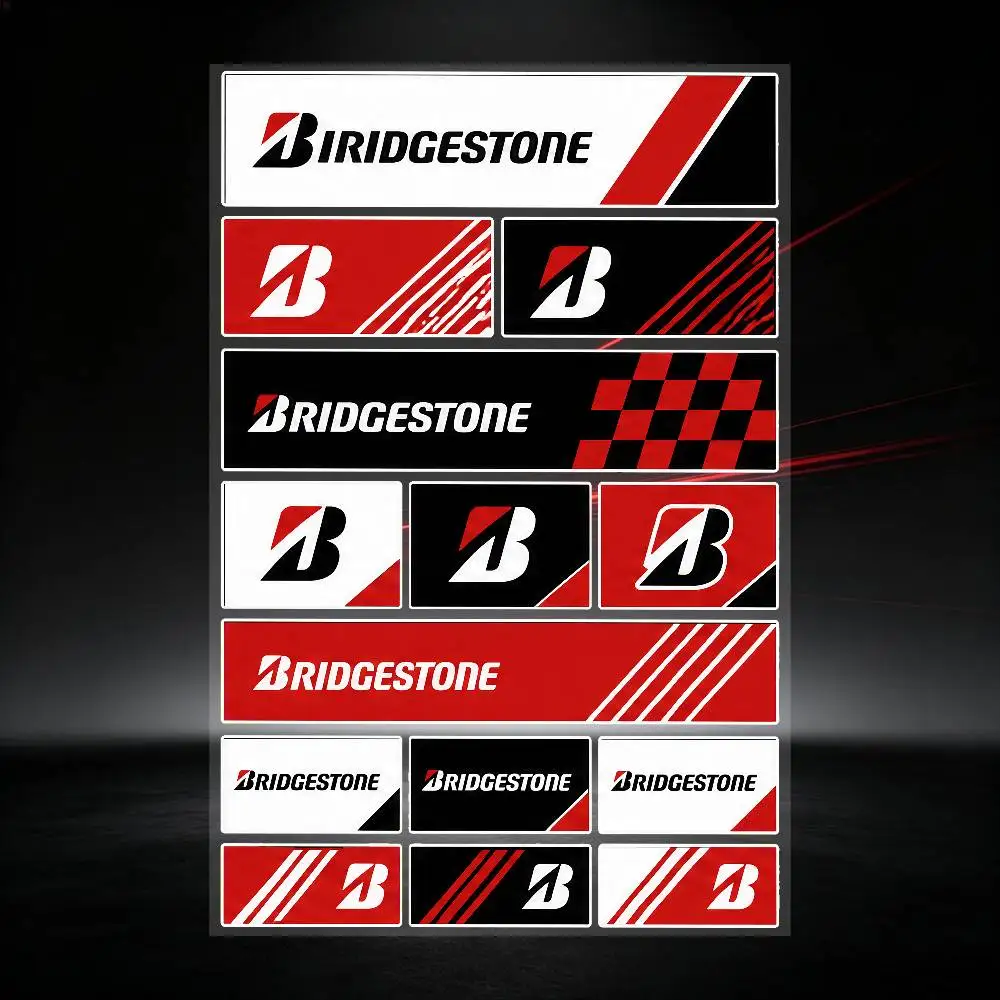 for Bridgestone Long Lasting Waterproof Reflective Sticker Scratch Conceal Fit Motorcycle Car Helmet Fridge Decals