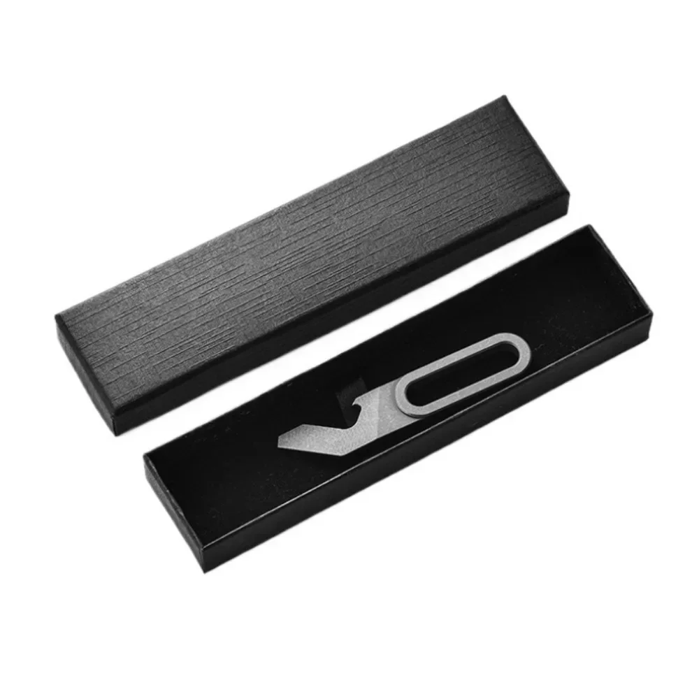 Titanium Alloy EDC Multi-Tool Keychain - Mini Crowbar, Bottle Opener & Box Cutter for Outdoor/Camping Survival view 3