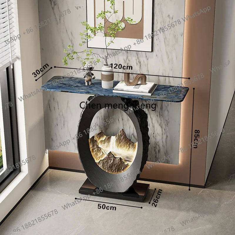 H Luminous new Chinese-style entrance table, opposite the door to the door, corridor, strip case, narrow end view platform
