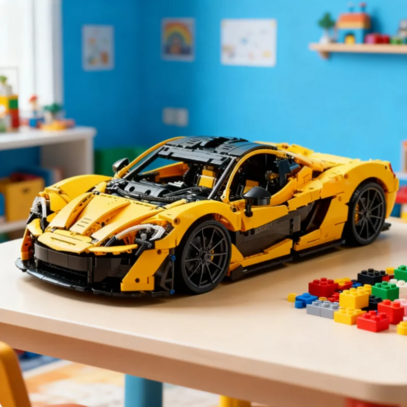 3893 Elementy Techniczne Klocki Konstrukcyjne P1 Super Samochód Wyścigowy 1:8 Sportowy Samochód Klocki Zestaw Zabawek Model 42172 Ozdoba Prezent dla Dzieci Chłopięce Zabawki