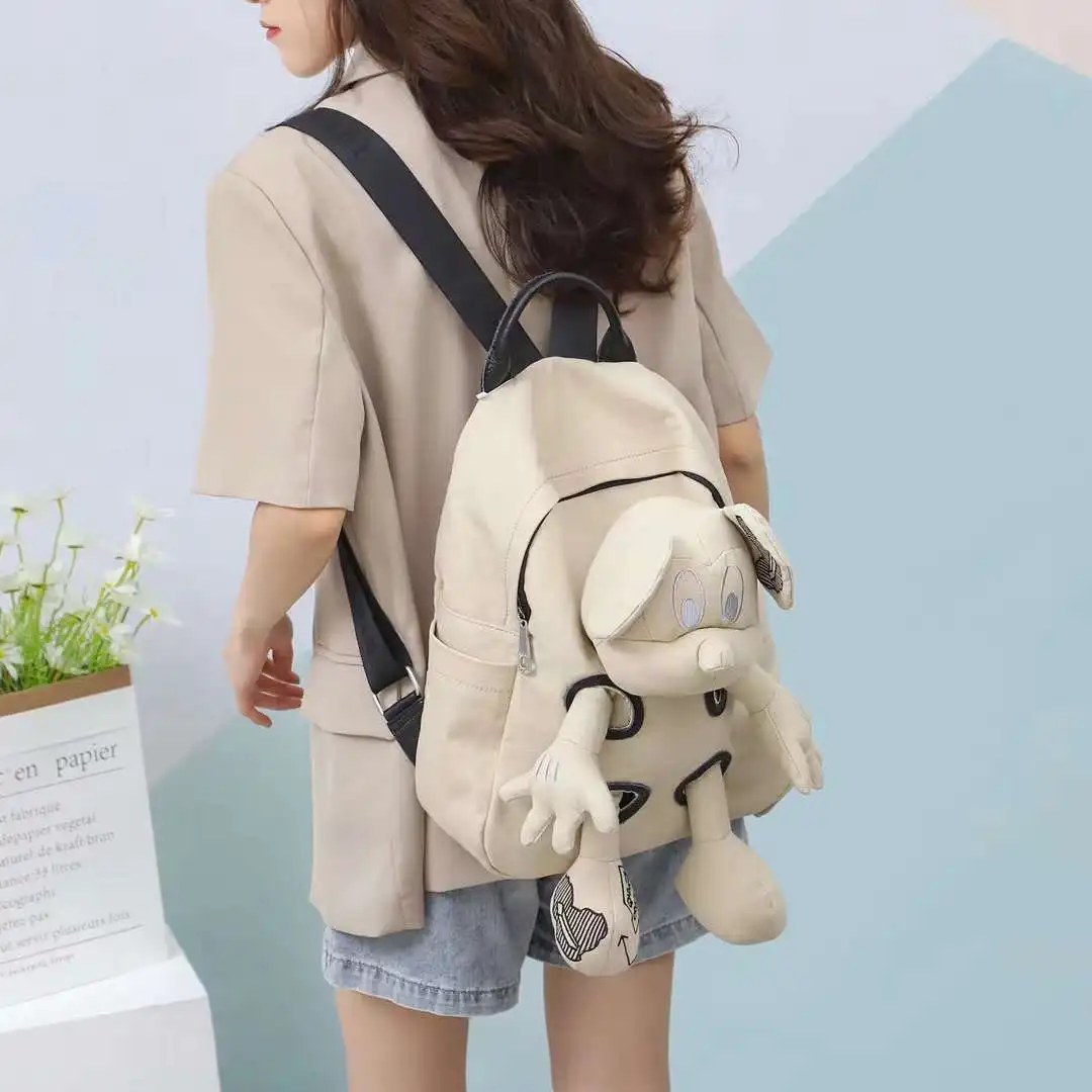 Canvas with Real Leather Backpack for Women Large Capacity School Bags for Girls Bagpack Travel Mochila