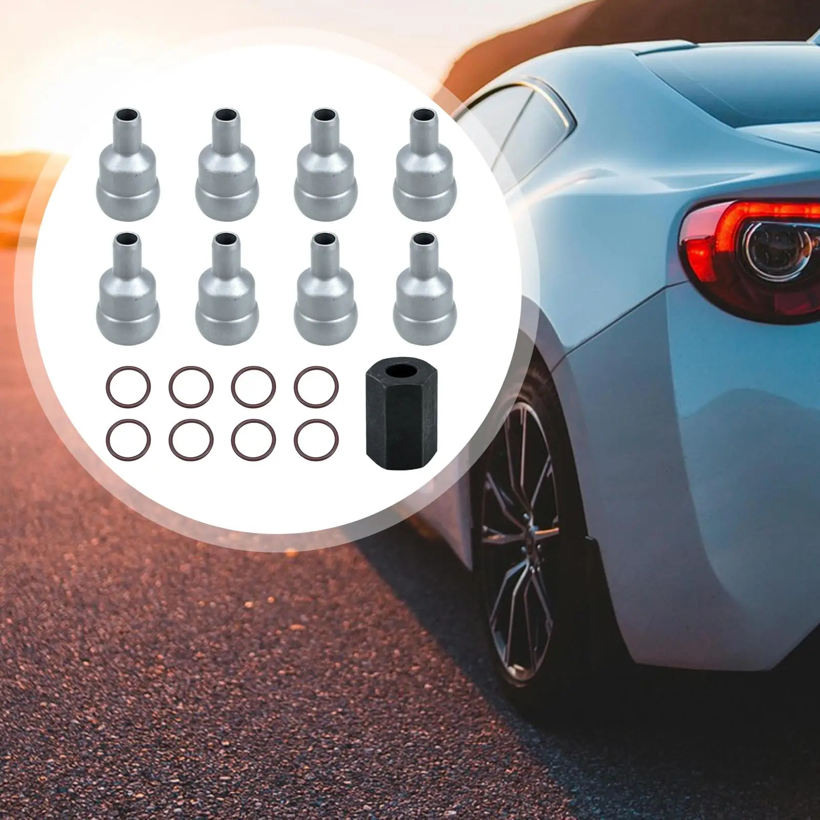 

8Pcs O Rings Injector Seal Repair Kit, Essential Tool, High Pressure Ball Tool for Ford Car