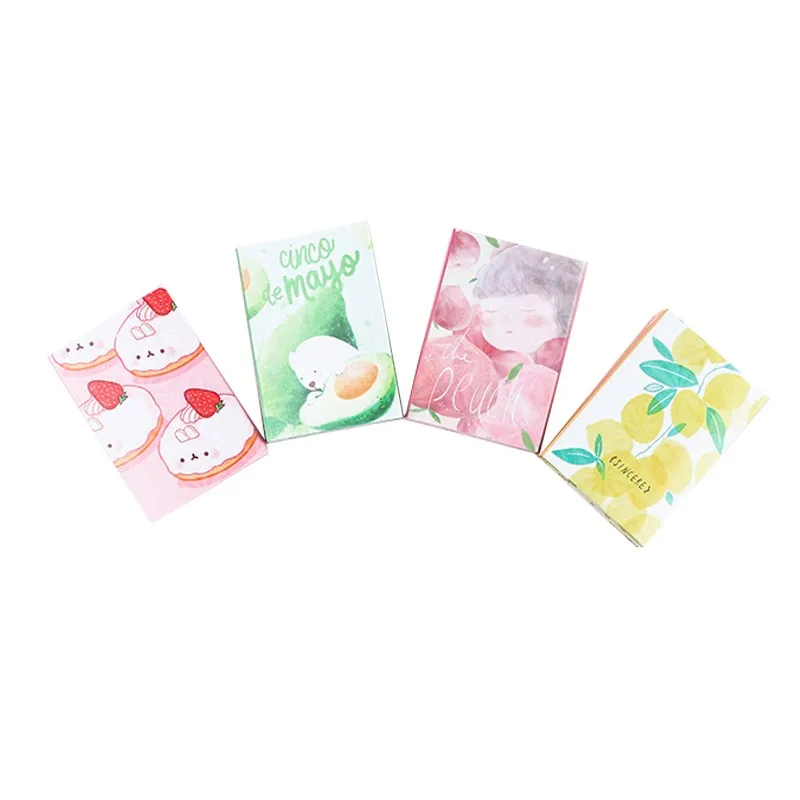 1pack Memo 6 folding Post Notes Colorful Fruits Self-Adhesive 4color Random Record writing DIY 85*60MM