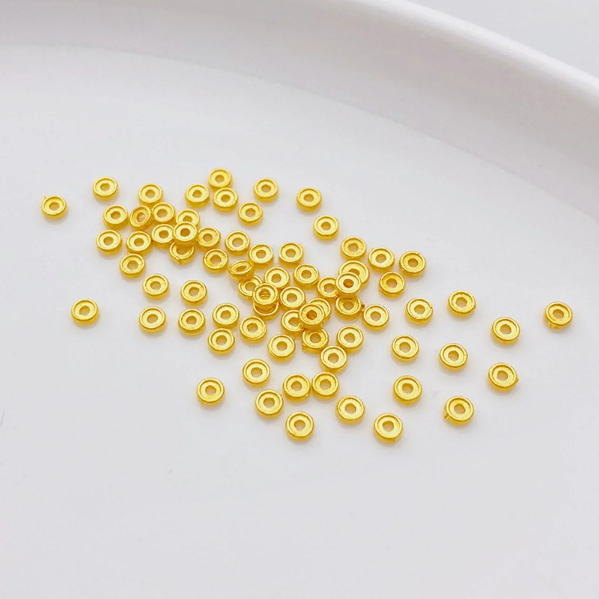 S925 Antique Silver Gold Plated Double Sided Wheel Spacer Beads DIY Bracelet Necklace Jewelry Making Supplies