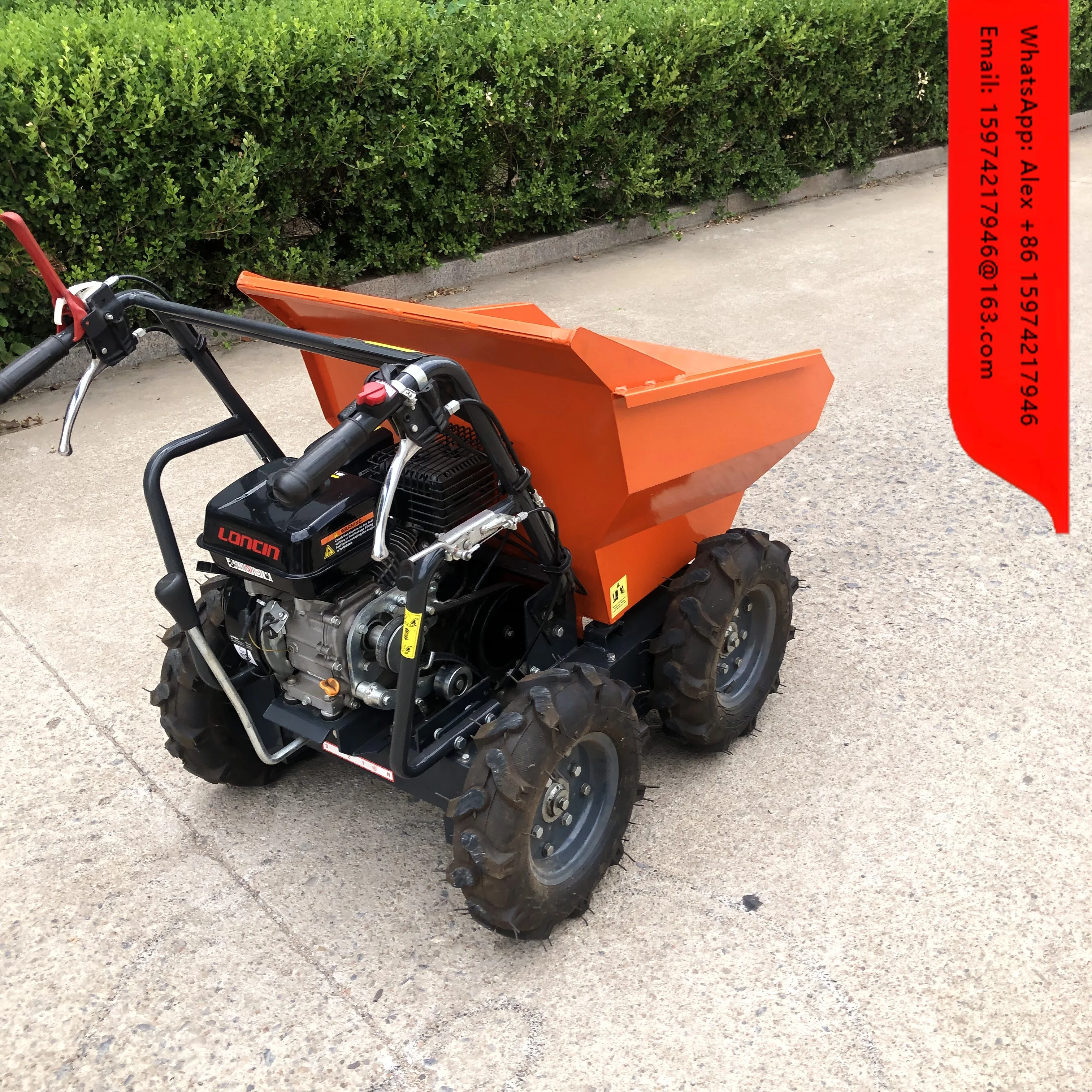 Powered Motor Handcart, Four-wheeled Electric Truck, Mini Construction Site Dump Truck, Electric Handcart.