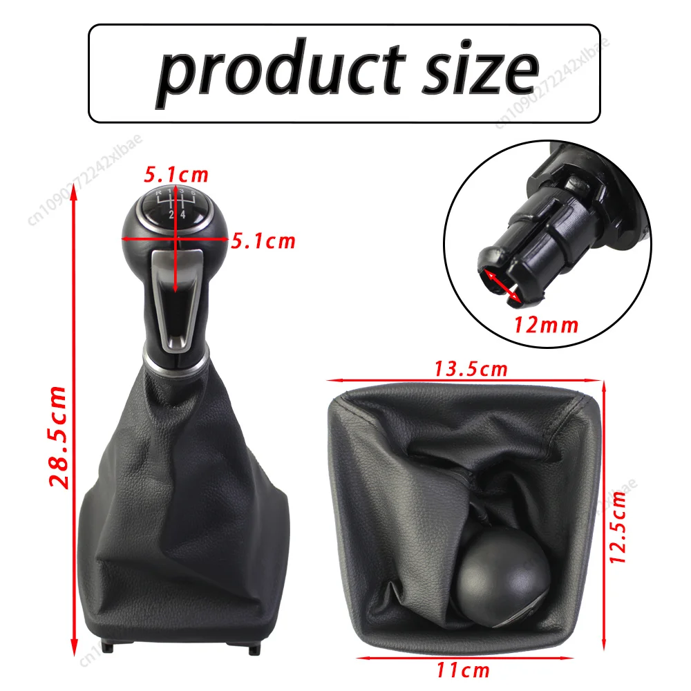 5 6 Speed Car Gear Shift Knob  With Gaiter Boot Leather Cover Case Accessory For SEAT IBIZA IV (6J) 2009 2010 2011 2012-2017