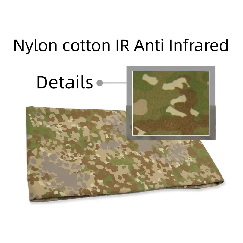 Nylon Cotton German Flecktarn Spot Camouflage IR Safe Fabric Ripstop Infrared Reflective Cloth Military Uniform DIY