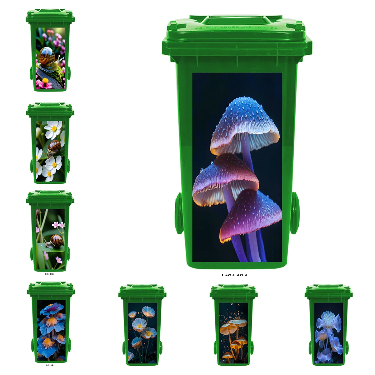 

Plant, Flower, Forest Rubbish Bin Stickers - Funny Kitchen Decor, Removable And Waterproof Vinyl, Home Decoration Wall Decals