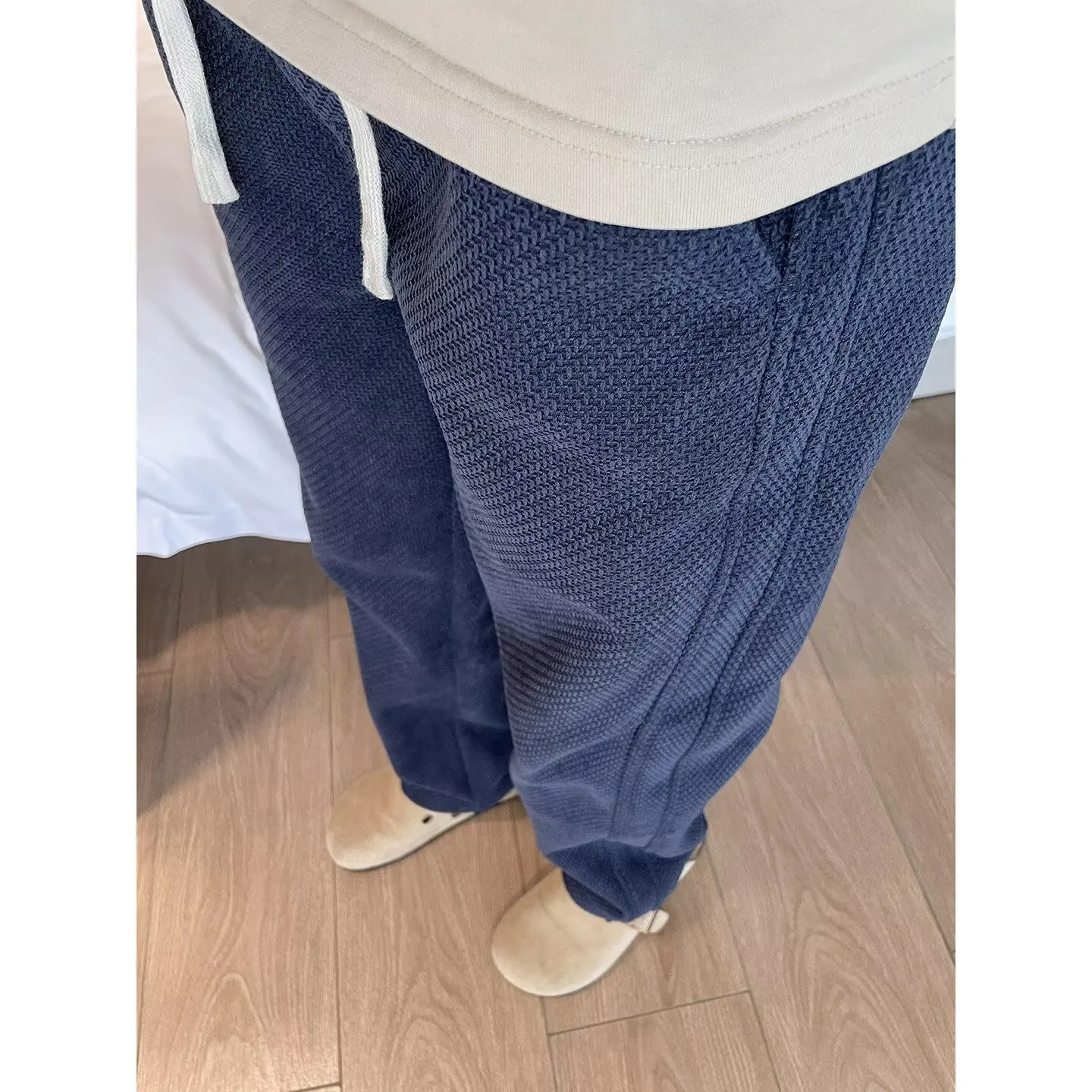 

Мужские осенне-зимние брюки больших размеров с широкими штанинами, прямого кроя, длиной в пол, повседневные, свободные, удобные, из полиэстера