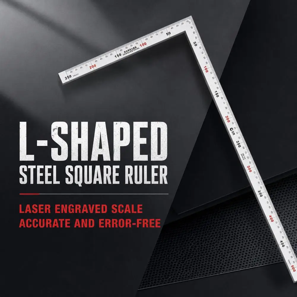Stainless Steel L-Square 90° Right Angle Ruler Thickened Woodworking Measuring DIY Tool Multi-Function