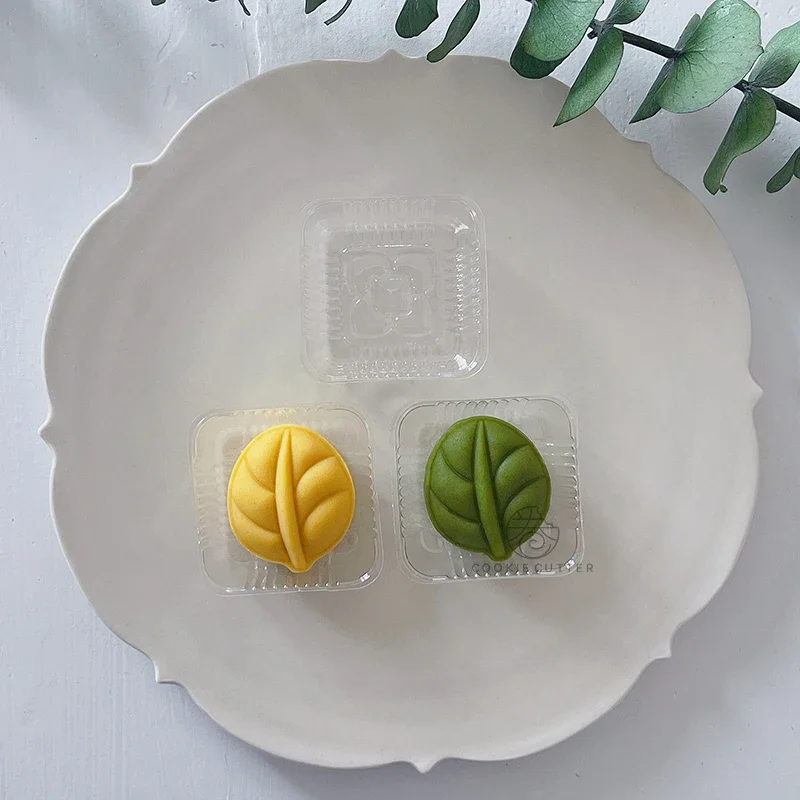 20g/50g Moon Cake Pastry Leaf Shaped Mold 3D Mooncake Mold Hand Pressure Fondant Pastry DIY Baking Tool Decorating Tools