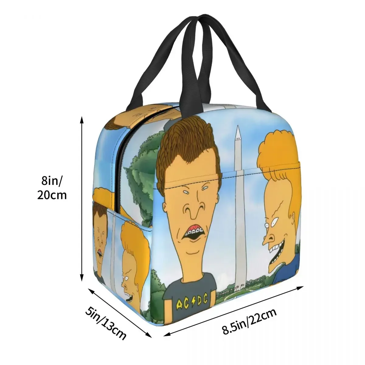 Tourist Attractions Lunch Bag box Beavis and Butthead Funny Sarcastic Cartoon Children Aluminum Bag Foil Portable Lunchbox