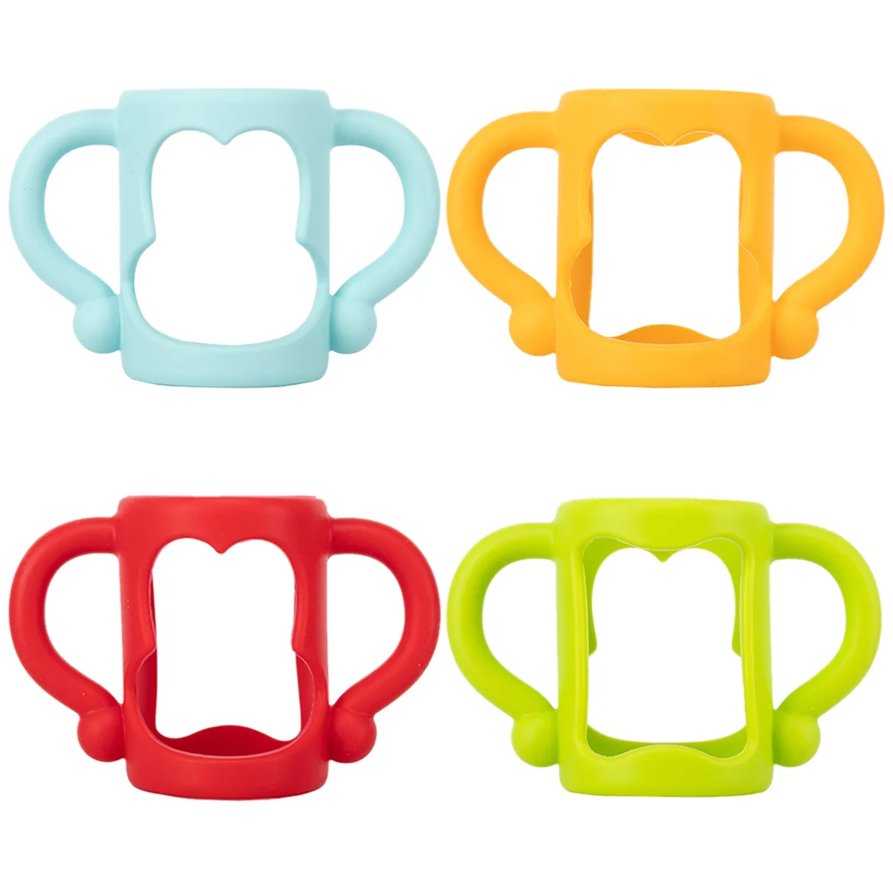 

4 Pcs Bottle Holder Protection Child Handles Grip Baby Bottles Holders 1150X700X500CM Silica Silicone Feeding