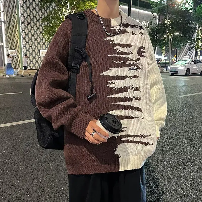 

Slim Fit round Ne Knitted Sweater Trendy Men's Faion Autumn Winter Base irt New 2025 Sli Soft Polyester Fiber Long ...