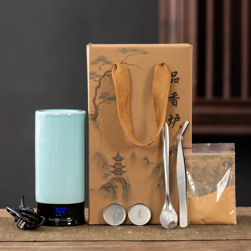 Rechargeable Ceramic Electronic Aromatherapy Stove/portable Household Indoor Rechargeable Temperature-adjustable Incense Stove