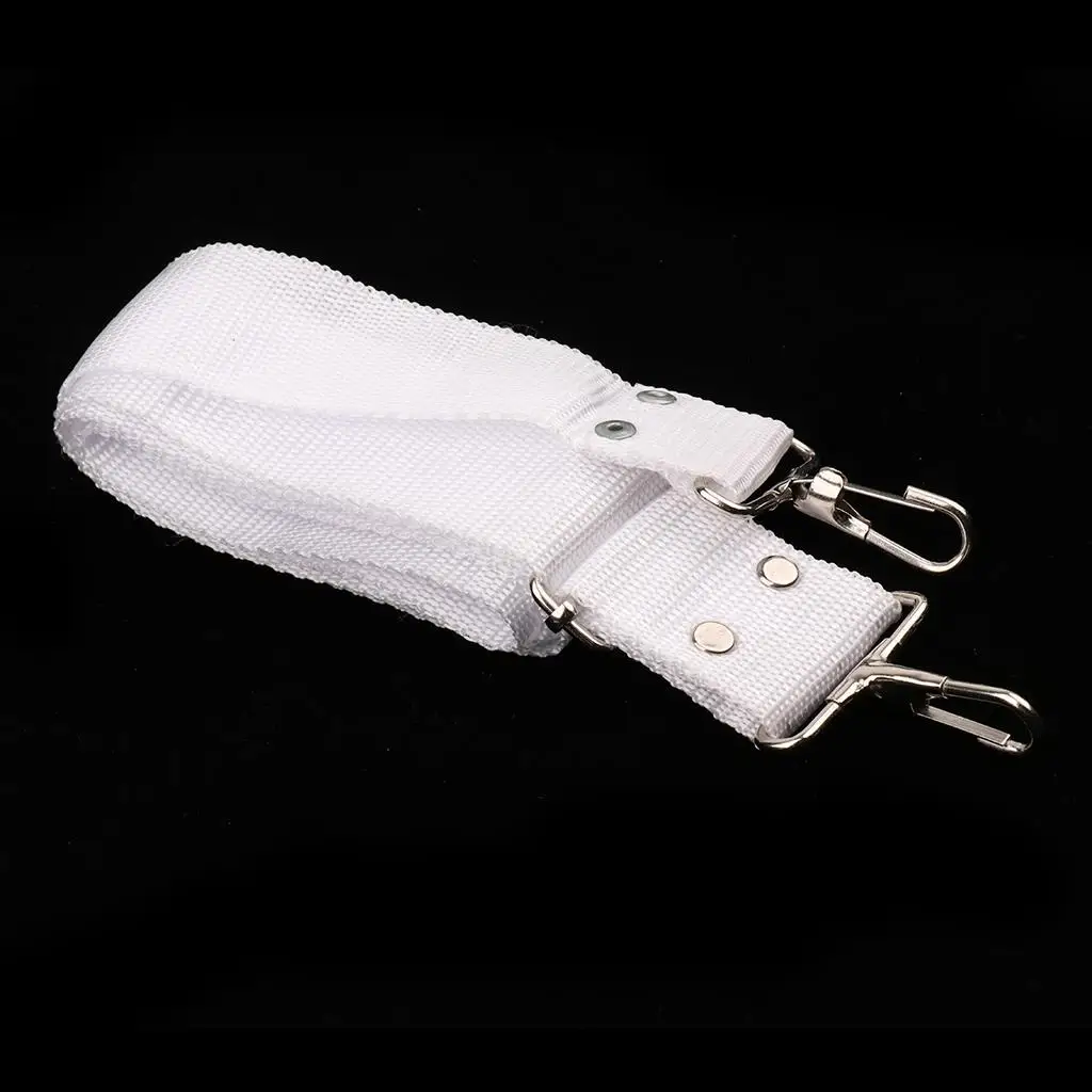 Parade Marching Bass Drum Strap White Adjustable Nylon Drum Replacement Belt for Percussion Use
