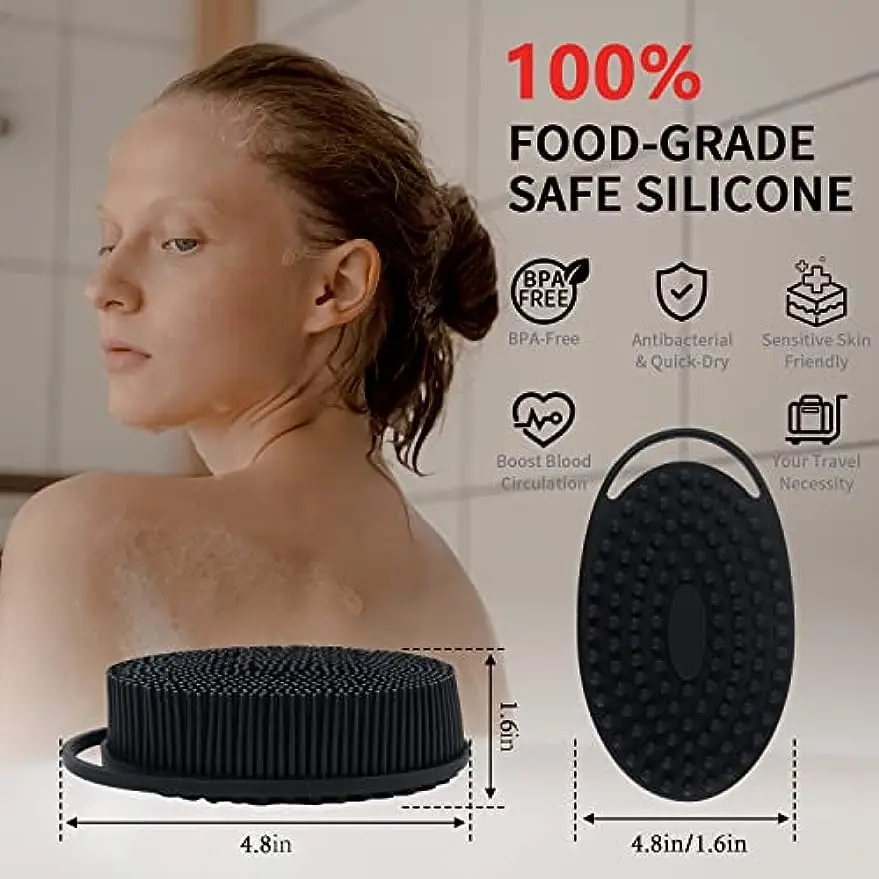 Silicone Body Scrubber, Silicone Loofah, Body Wash Scrubber, Body Scrub Brush, Body Scrubbers for Use in Shower, Silicone Loofah